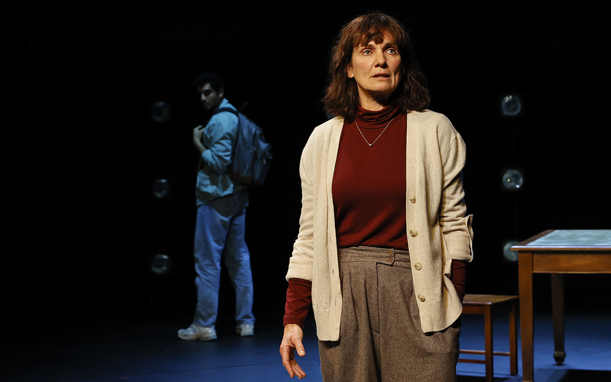 Catherine McClements and Shiv Palekar in <em>The Sound Inside</em> (photo credit: Jeff Busby)